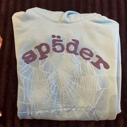 Light Blue OG Web V2 Spray Hoodie