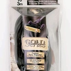 Brand New Sealed Belkin Gold Series Super VGA Monitor 10' Extension Cable 24k Male/Female. The product is a Belkin Gold Series Super VGA monitor exten