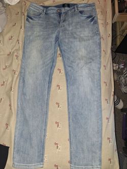 Men's Z ZLZ Distressed Skinny Fit Denim Blue Jeans 30W NWT 38x34 Stretch $35