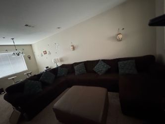 Microfiber, three-piece sectional couch