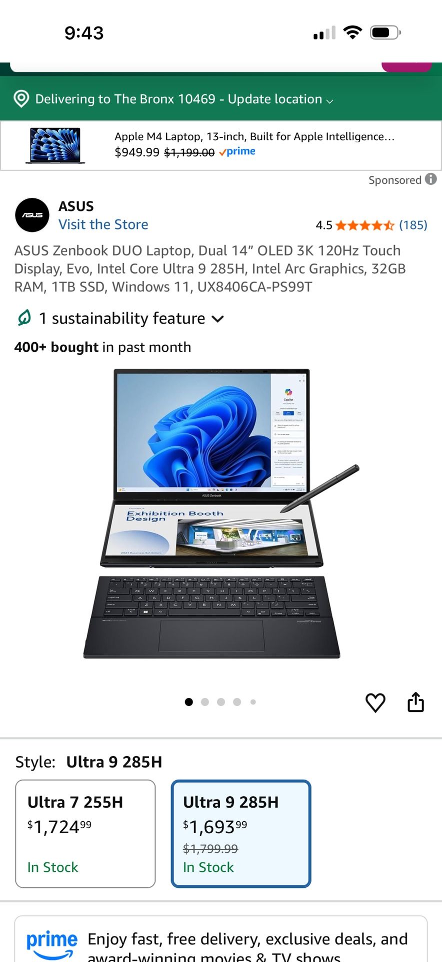 Asus Zenbook Dúo Laptop Dual 14 3k