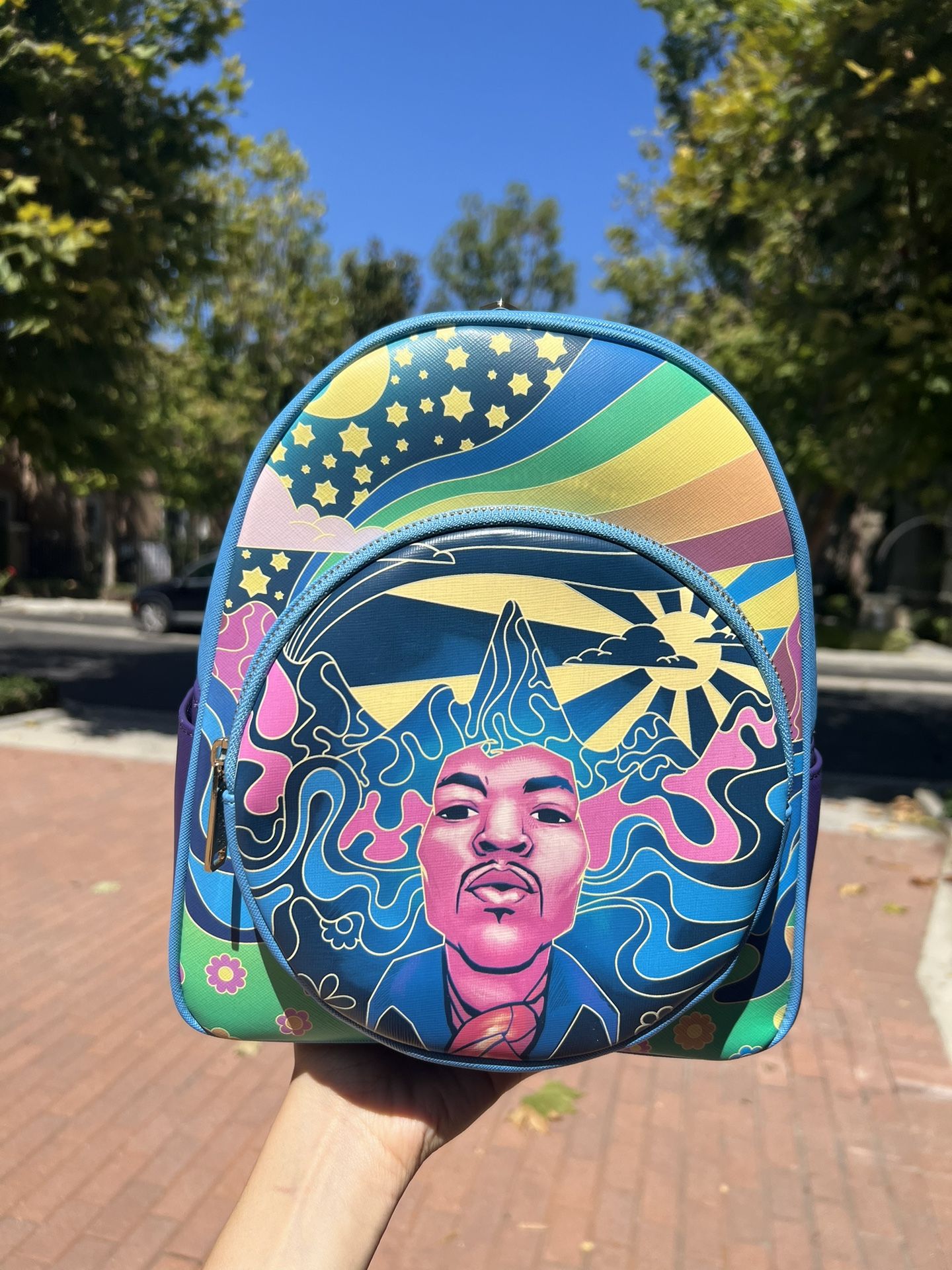Jimi Hendrix "Psychedelic Landscape" Zip Mini Backpack - Loungefly