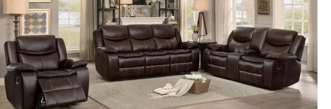 Leather Power Reclining Sofa Set