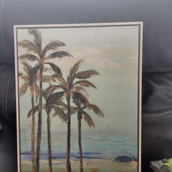 Framed Cavas Art Floating Frame Copper Palms