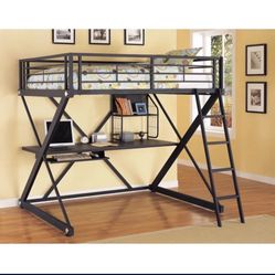 Full Size Bed With Desk