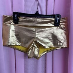 Gold Short Short Booty Metallic Shorts 