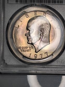 1977 EISENHOWER DOLLAR PCGS MS64 Toned