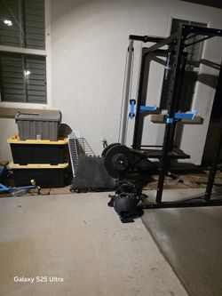 Weights Table Bench Barbell Cage 