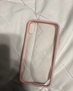 Iphone X case (pink & clear)