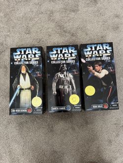 Star Wars lot of 3 12” Figures Excellent in Box Han, Vader , Obi-Wan 1996