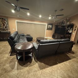 Two Leather power Recliner Couches 