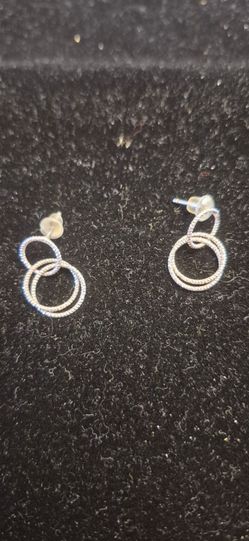 925 silver twisted hoop earrings