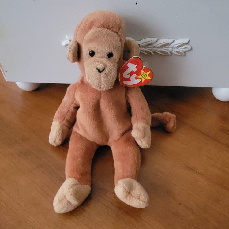 1995 Bongo The Monkey Ty Beanie Baby 4067. Birthday Format Error.

