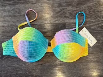 New with tags Blushing Brunette Boutique Rainbow Bright Bikini Top in size XL.