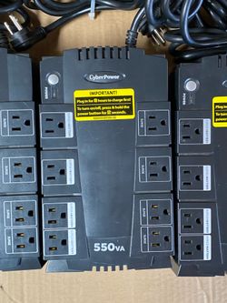 Six CyberPower CP550SLG Standby Uninterruptible Power Supply and Tripp Lite Internet Office Standby UPS