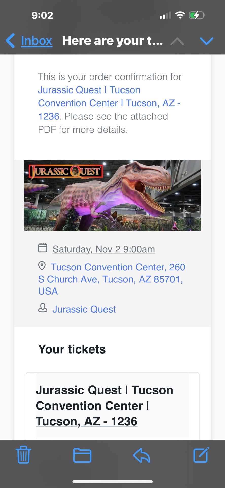 JURASSIC QUEST TICKETS