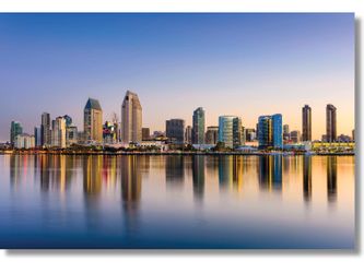Temp Glass W/ Foil – San Diego Skyline Wall Art
