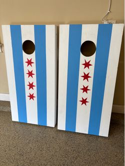 2 x solid wood cornhole (bags) boards
