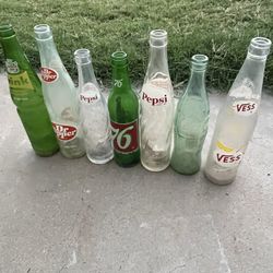 Antique and vintage soda pop bottles