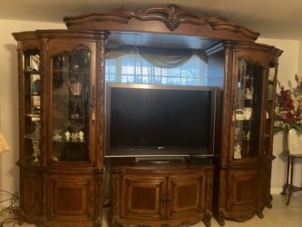 Wooden entertainment center