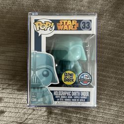 Vaulted Convention Exclusive Star Wars GITD Holographic Darth Vader Funko Pop 