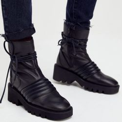 Free People Black Combat Boot