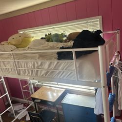 Tall Loft Bed, Desk And Dresser 