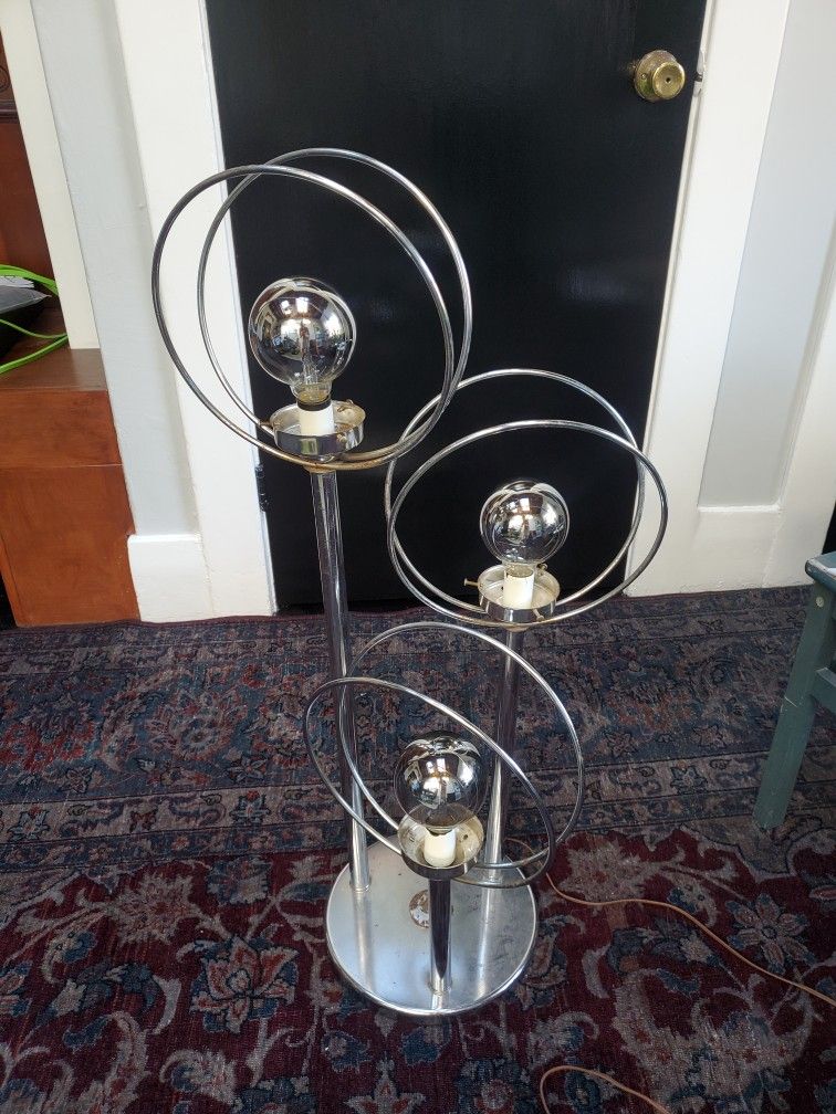 Mid Century Atomic Chrome Lamp