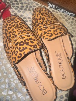Boutique by Corky's Leopard Print Mule Flats