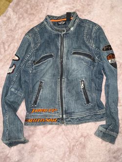 Harley-Davidson Denim Moto Jacket with Patches
