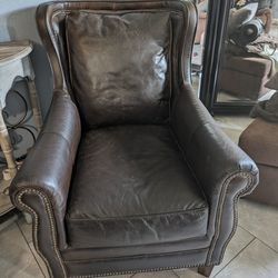 Genuine Leather Arm Chair By Heirloom Manor