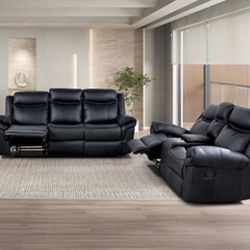 Black Reclining Sofa + Loveseat $999