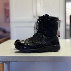 Men’s 11.5 11 1/2 Wide W Tactical Steel Toe Work Boots EMS Leather Zip Up