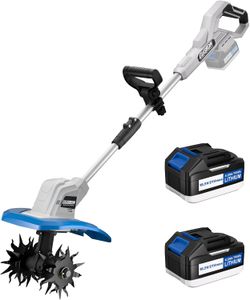 Cordless Tiller for Gardening,Electric Tiller, 2x21V 4.0Ah Batteries