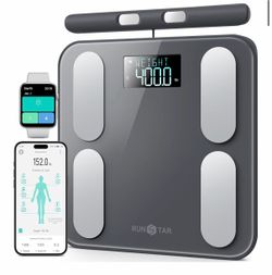 12-inch Smart Body Fat Scale with Handle, 8-Electrode Digital Bathroom Sale for Body Weight, BMI, Muscle Mass 50 Body Composition with Color LCD Displ
