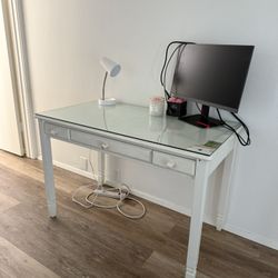 White Wooden Pottery Barn Desk (w/ Hutch Included For Free) 