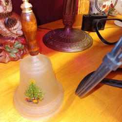Vintage,Glass Christmas Music Bell,Plays Dashing Through The Snow 