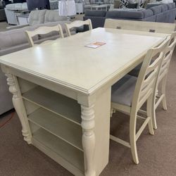 Closed Out Deal! 5 PCs Counter High Table And 4 Chairs 