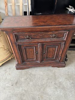 Dark Wood Cabinet with Drawer and Doors MAKE OFFER