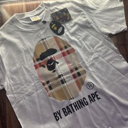 White Burberry Bape Shirt