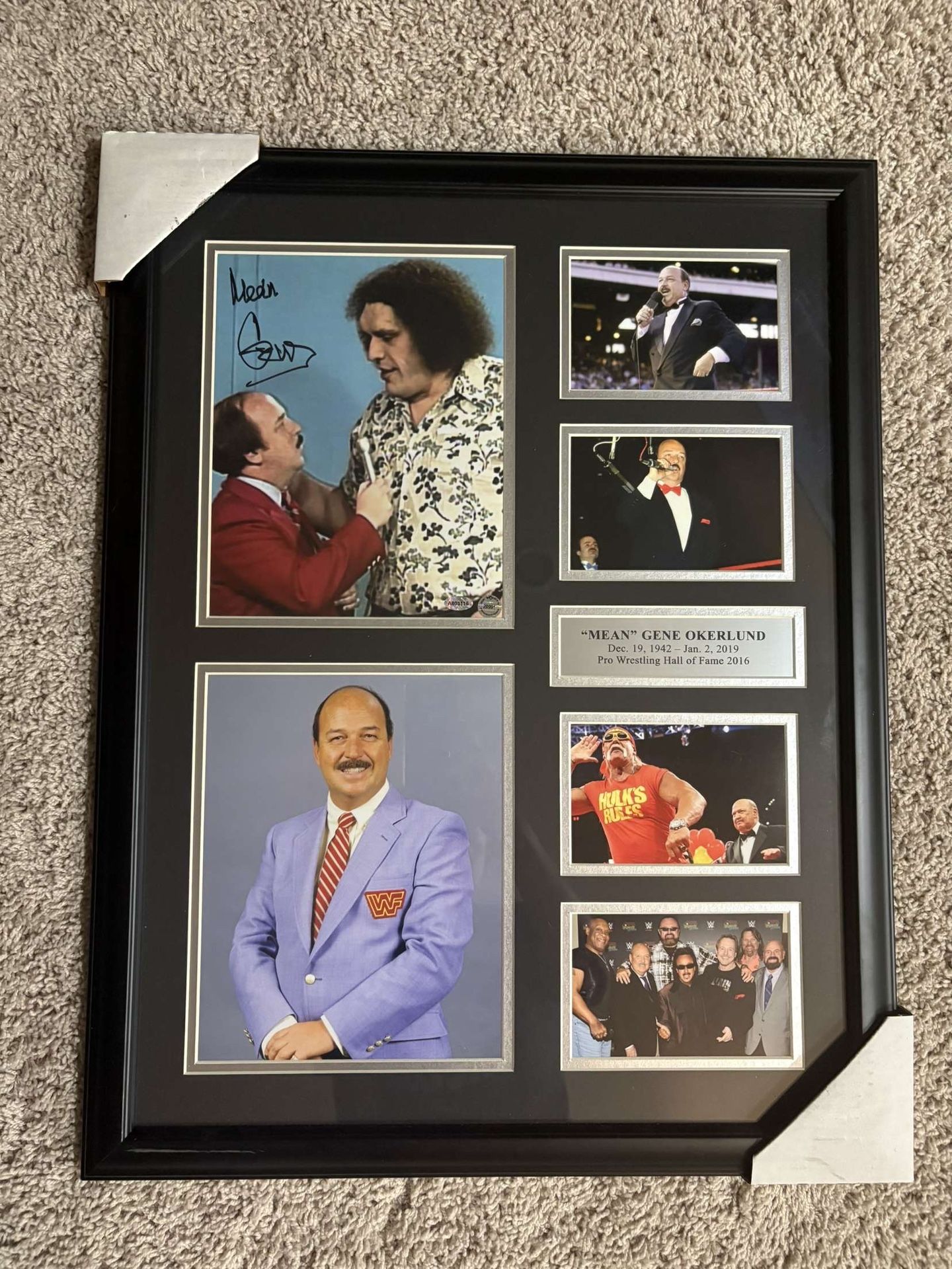 Signed “Mean” Gene Okerlund WWE Framed Collage