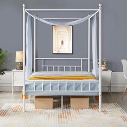 Four-Poster Canopy Bed Frame, Twin 