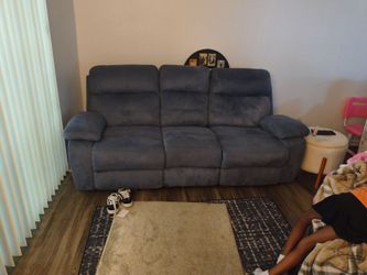 Blue recliner