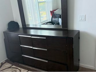 Dark Espresso 6-Drawer Double Dresser with Mirror