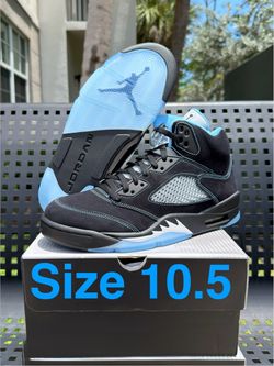 Jordan 5 UNC size 10.5 New Black University Blue Metallic