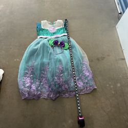 Kids Princess Mermaid Dress W Headband 32 In Long
