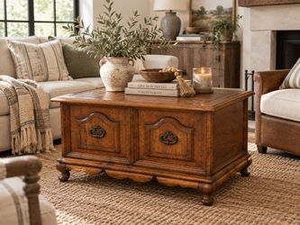 Rustic Wood Trunk Coffee Table with Storage