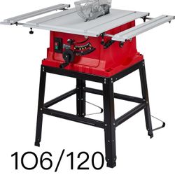 🔥10 Inch Table Saw, Portable Benchtop Table Saw, Stand & Push Stick, Adjustable Blade Height, With Port for Connecting Dust Collector, 90°Cross Cut &