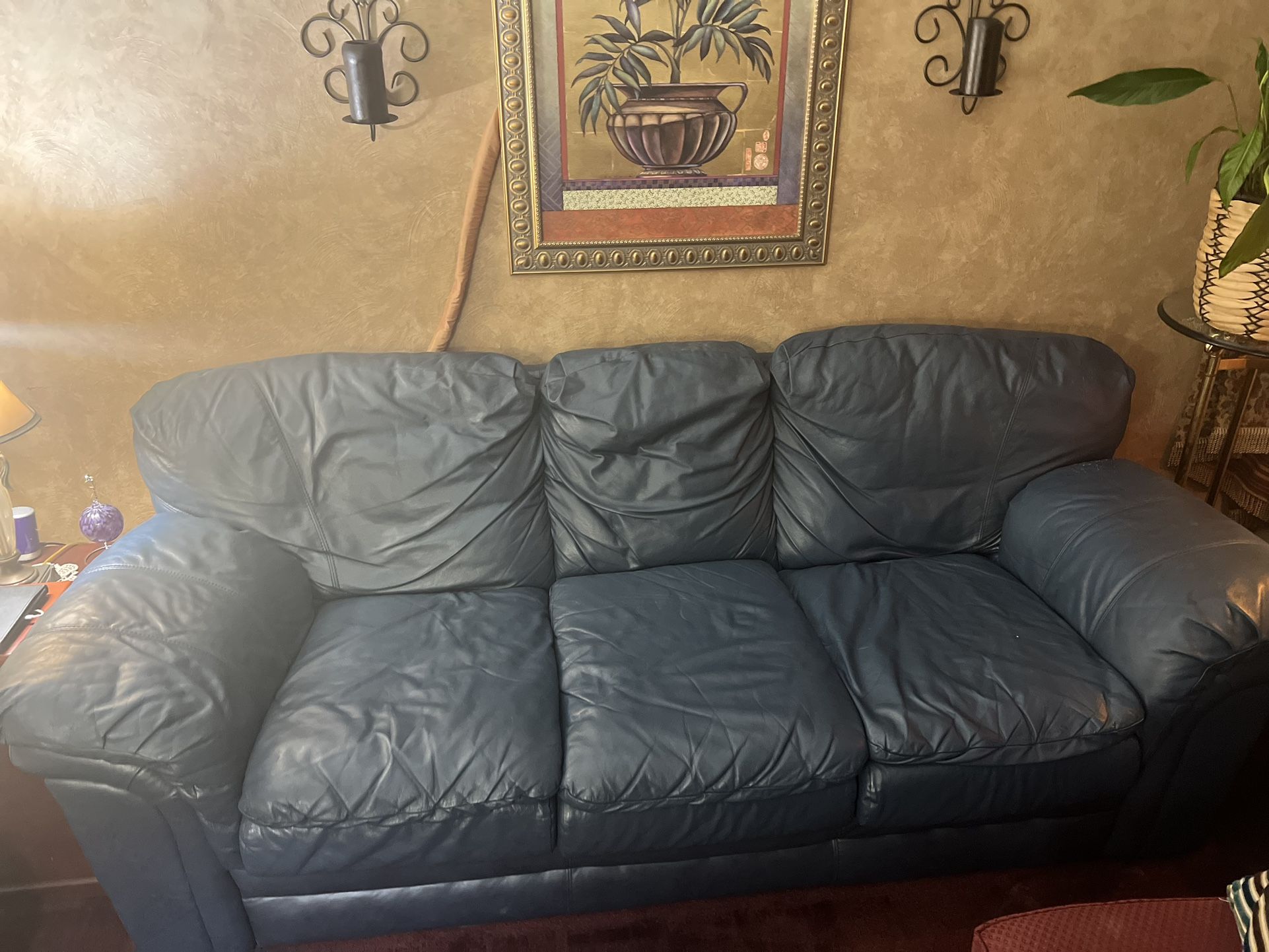 Blue Lane Leather Couch