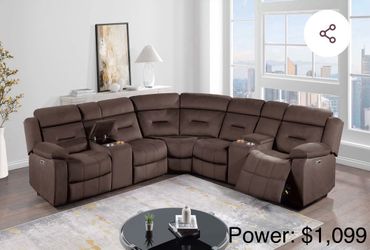 Power recliner sectional